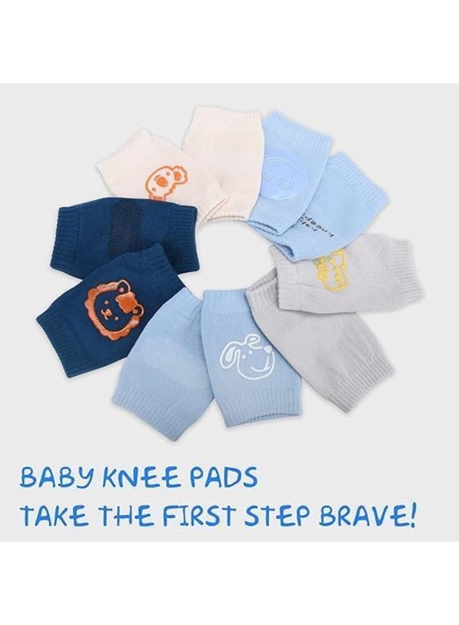 CLENEA Baby Knee Pads (5 Pairs), For Crawling Toddler Leg Warms Non-slip Anti-Friction Socks, For Crawling 6-24 Months Babies - Image 4